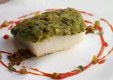 BACALAO CON COSTRA DE ESPINACAS Y LIMÓN